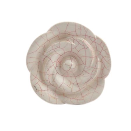 Cream Pink Rose Ceramic Cupboard Dresser Knob